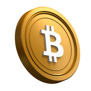 ヒーローセクションの視覚的要素として傾けられたBitcoin BTCコイン